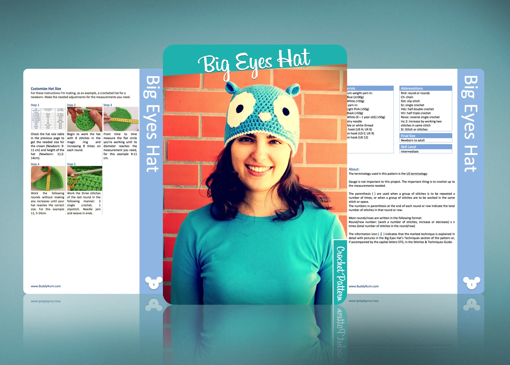 Big eyes crochet hat pattern