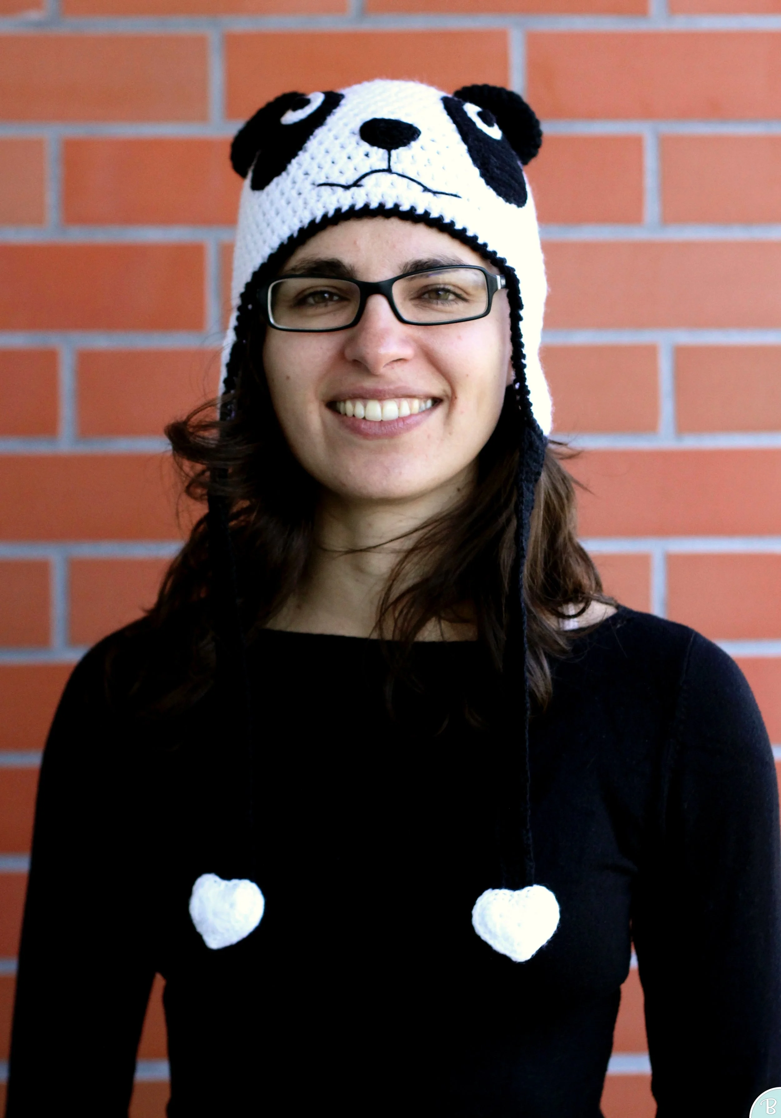 Panda crochet hat