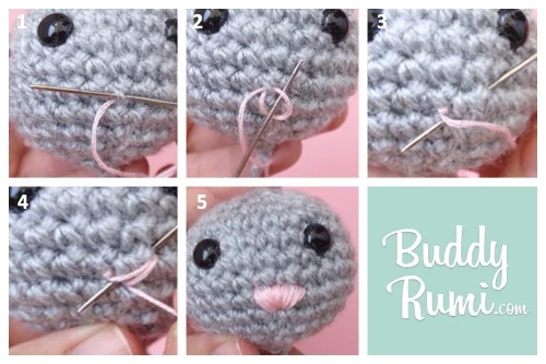 Kitty crochet keychain pattern
