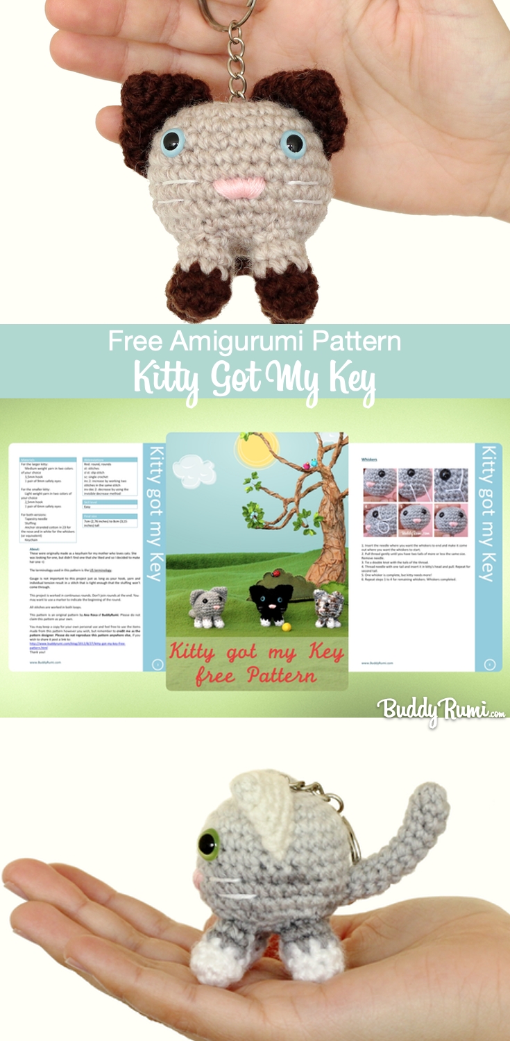 Amigurumi cat charm pattern