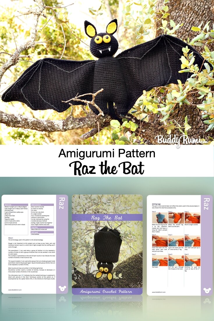 Crochet pattern for Halloween bat