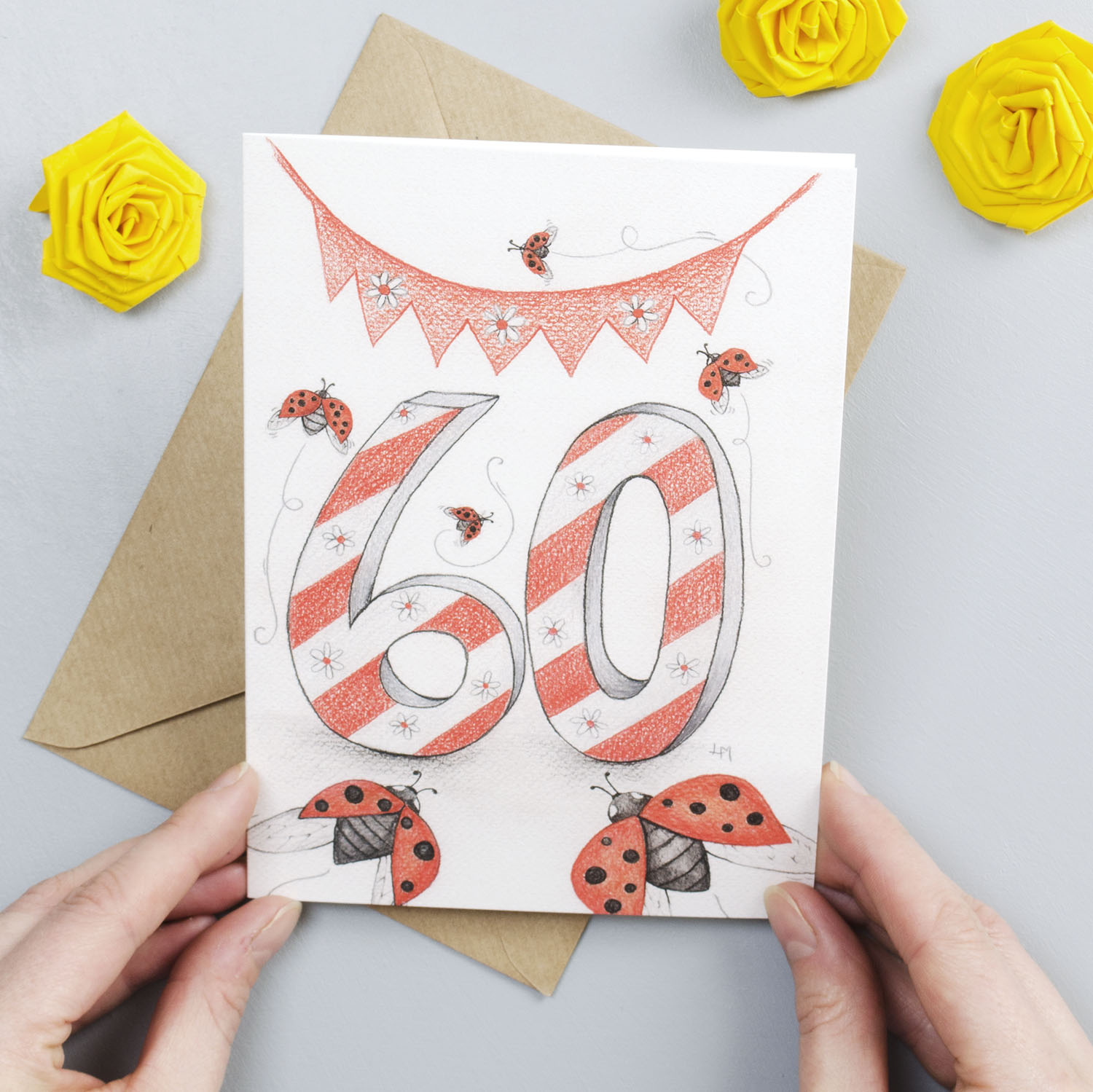 Happy 60th Birthday Greeting Card By Yellow Rose Design 