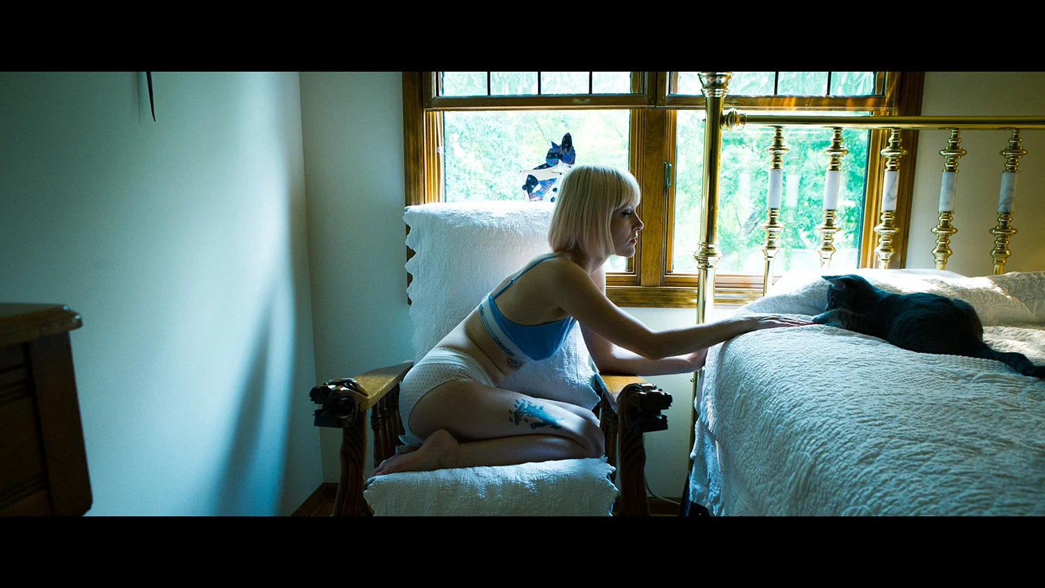 My dad was on contract work in California and my mom was traveling between the midwest and CA. I would spend months alone, regaining my strength until I could move to Los Angeles. My only solace was my bedroom.