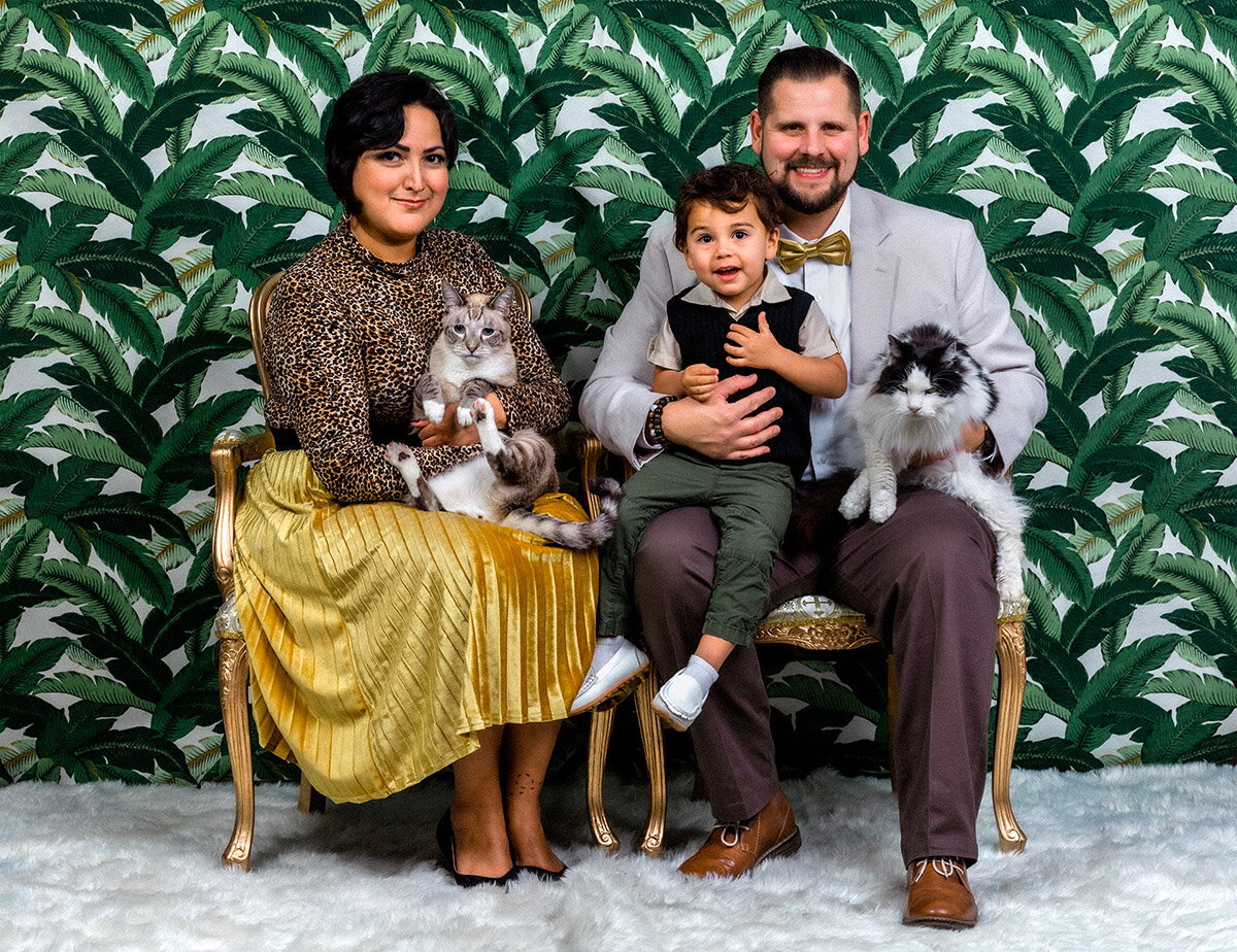 Family portrait with cats by danielle spires