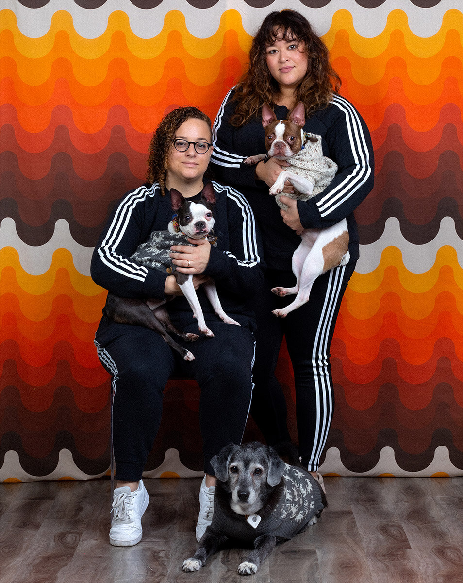 Couples portrait with dogs by Danielle Spires