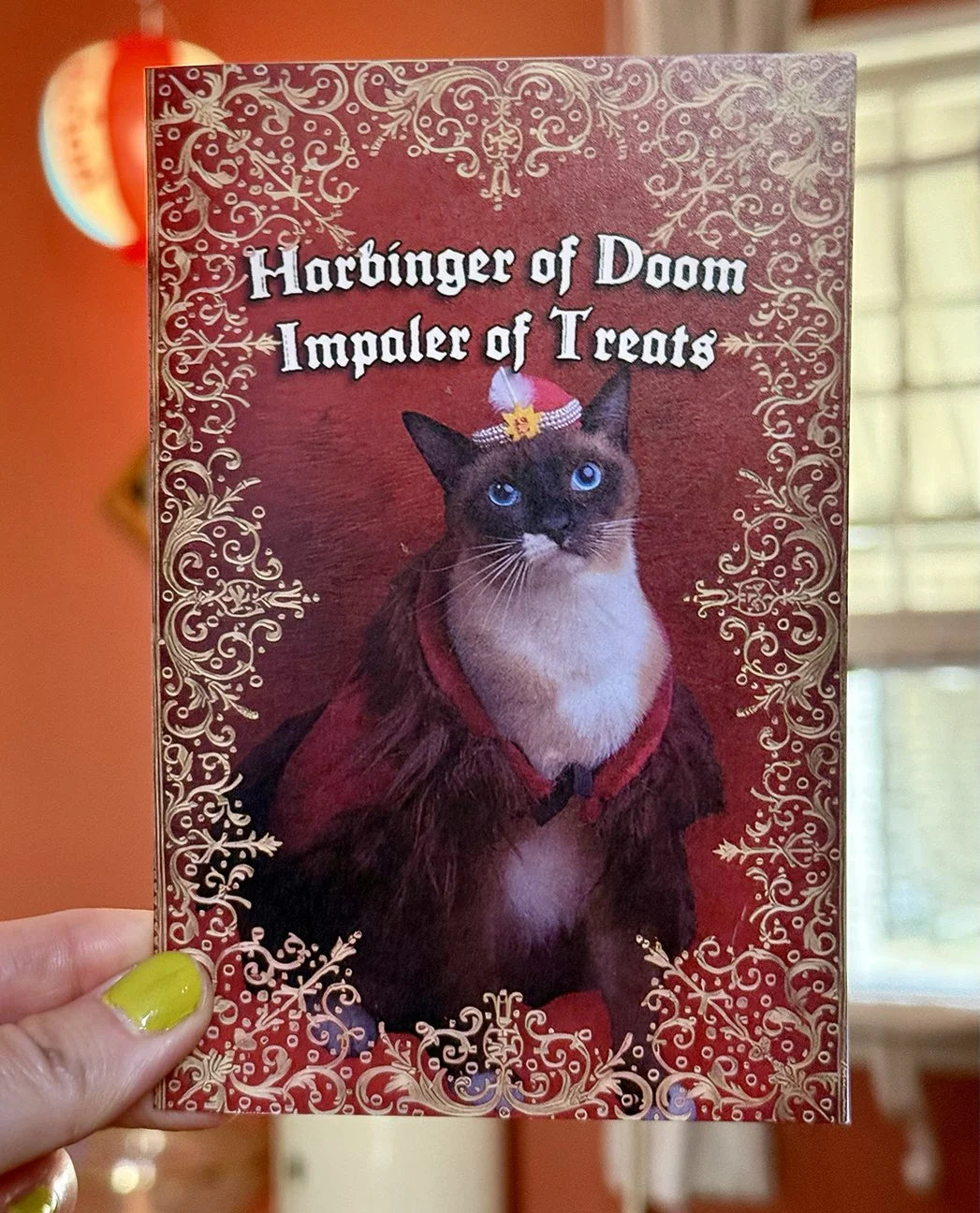 'Impaler of Treats' - Vlad Cat Greeting Card (4x6)