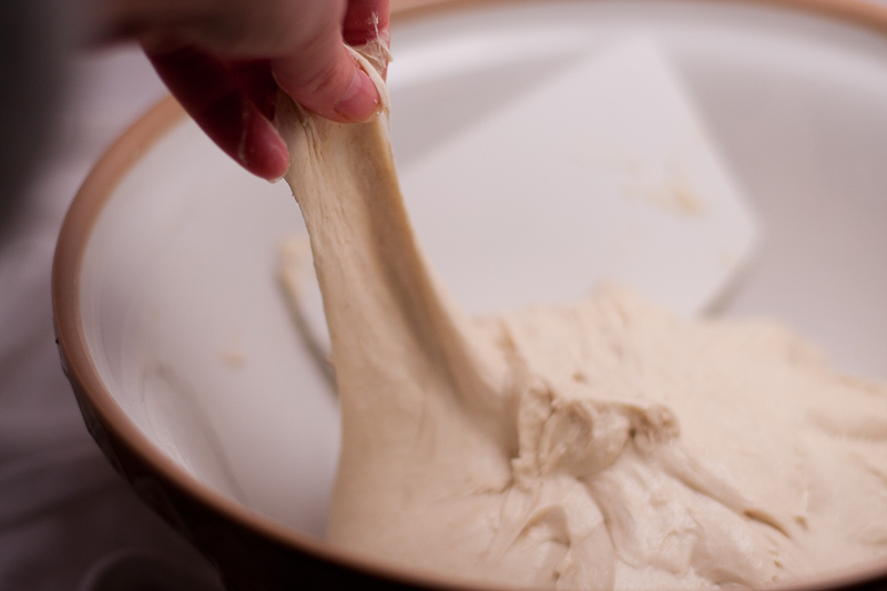 ...and fold it back onto itself, working around the bowl in a circular motion.