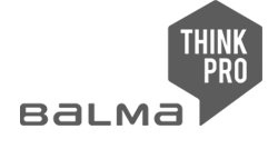 Logo with the words 'Think Pro' in a hexagon and 'Balma' below