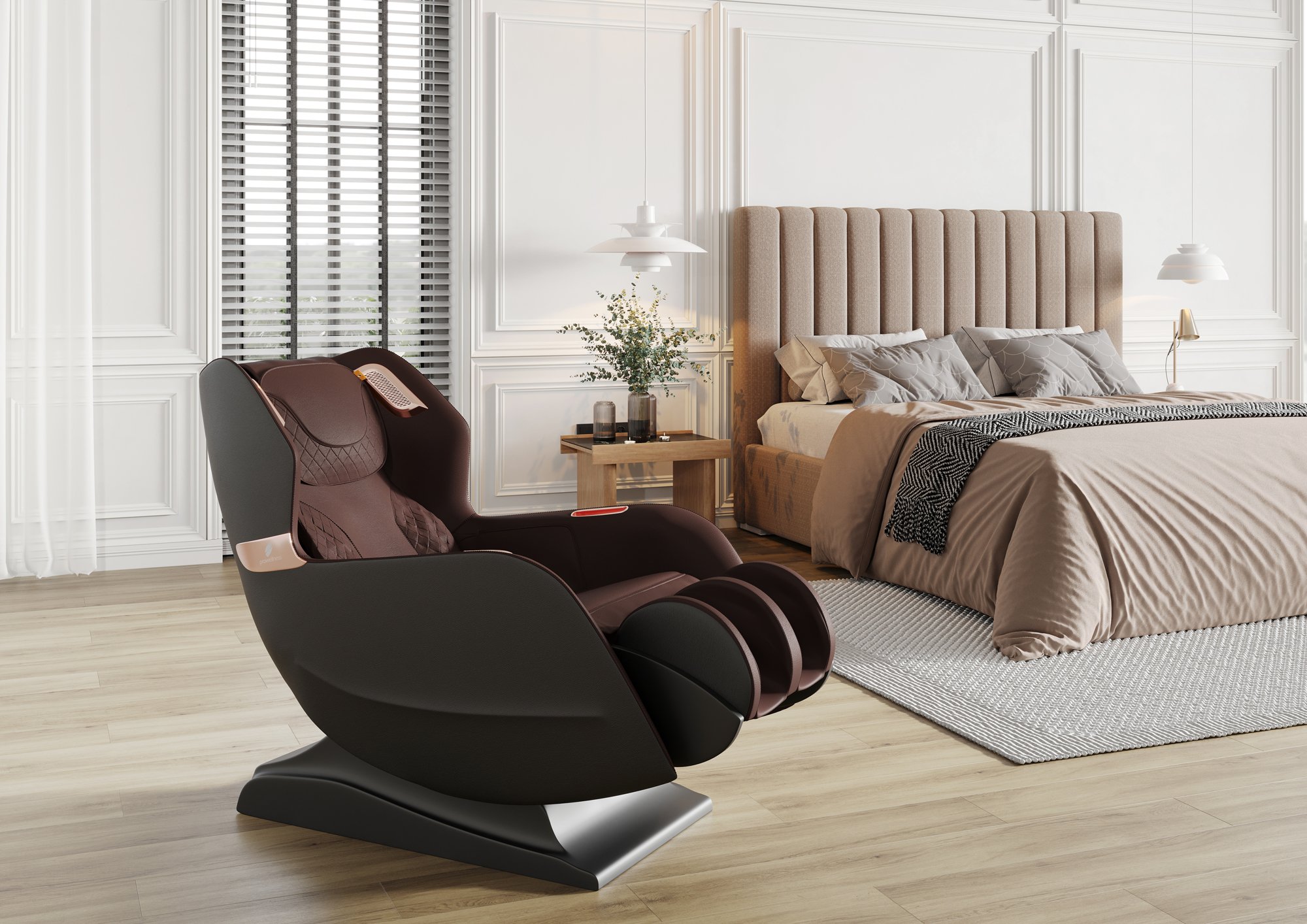 PW430 wirtualna sesja w aranżacji  Model 3D fotela masującego w pozycji rozłożonej Massage chair 3D model.jpg