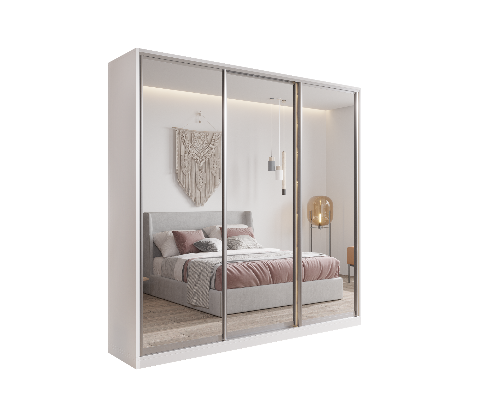 Szafa biała wysoka z drzwiami szklanymi