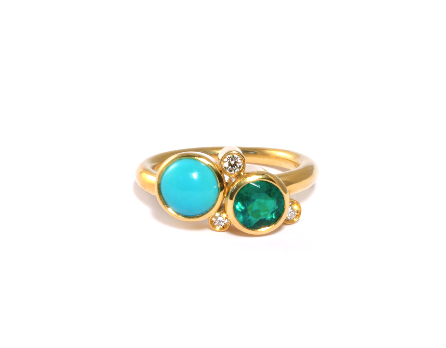 Turquoise and Emerald Ring