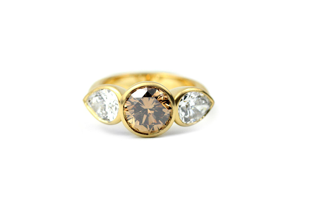 Brown Diamond Bezel Ring