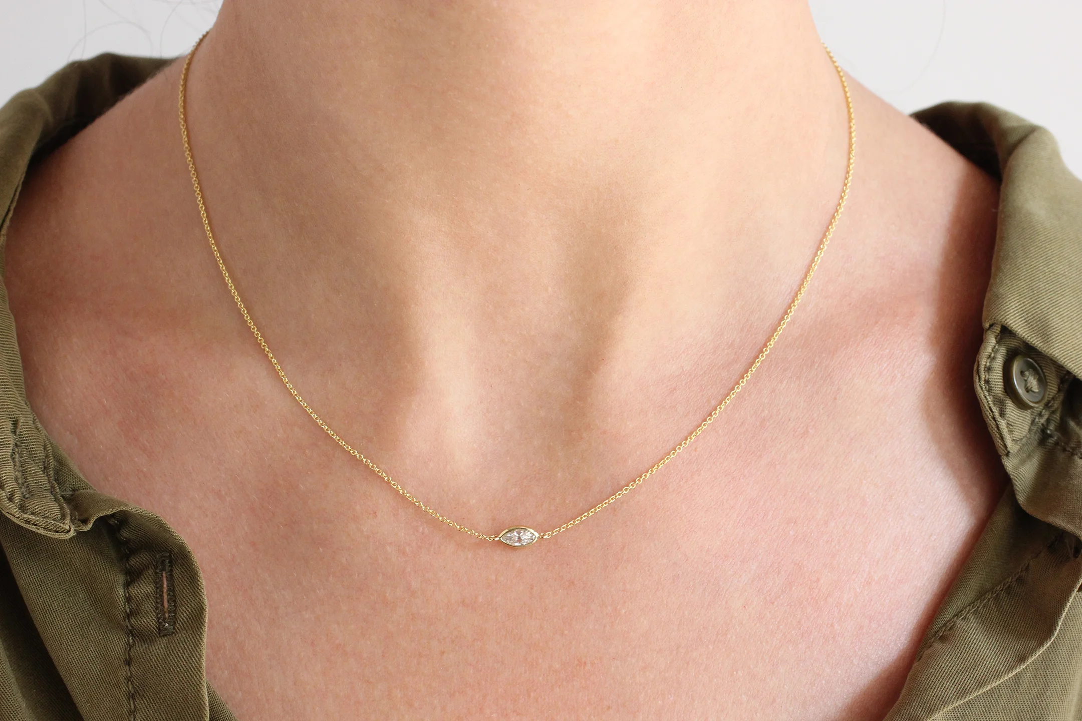Marquise Diamond Necklace on Model.jpg