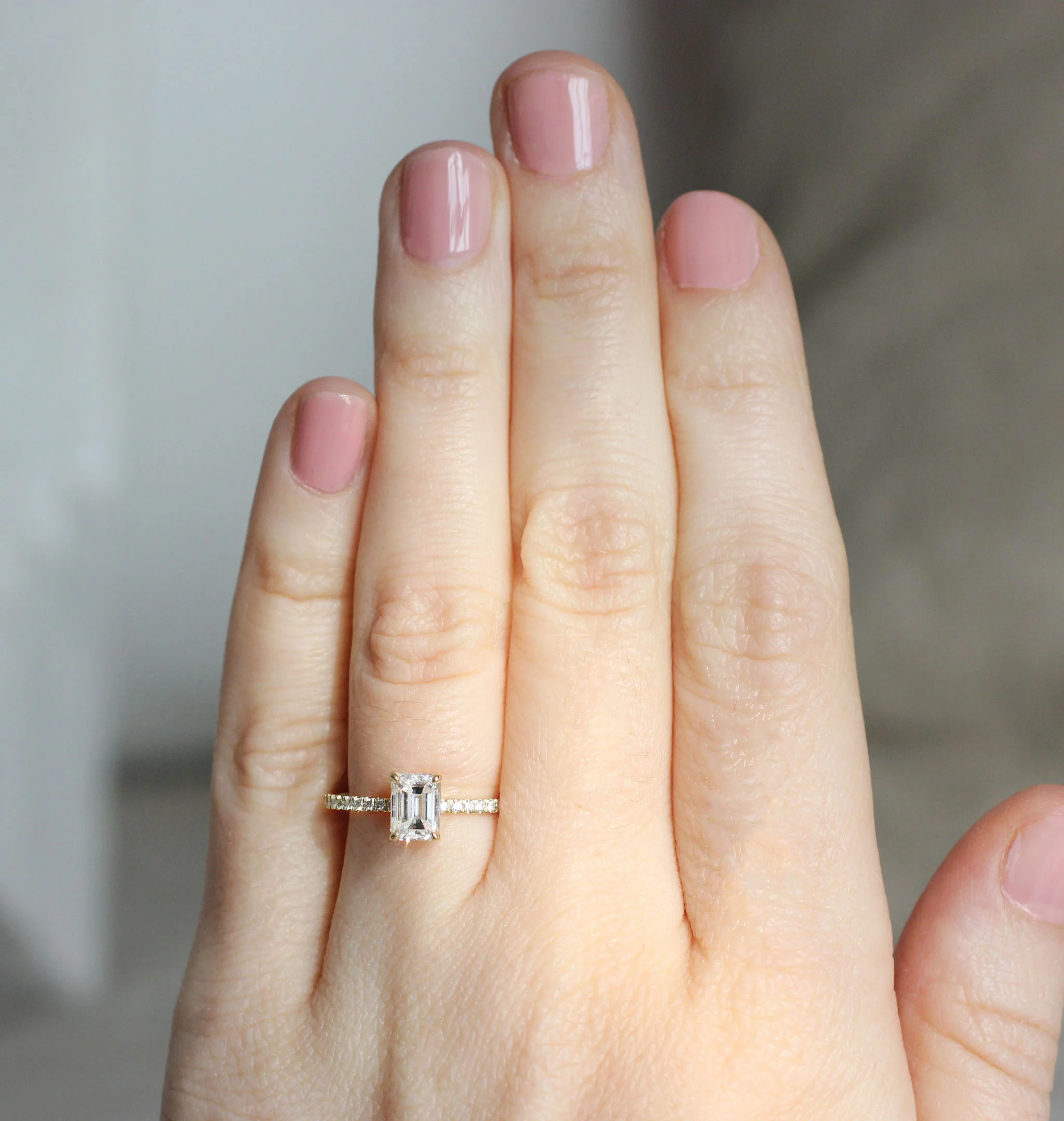 Emerald Cut Diamond RIng on Hand.jpg