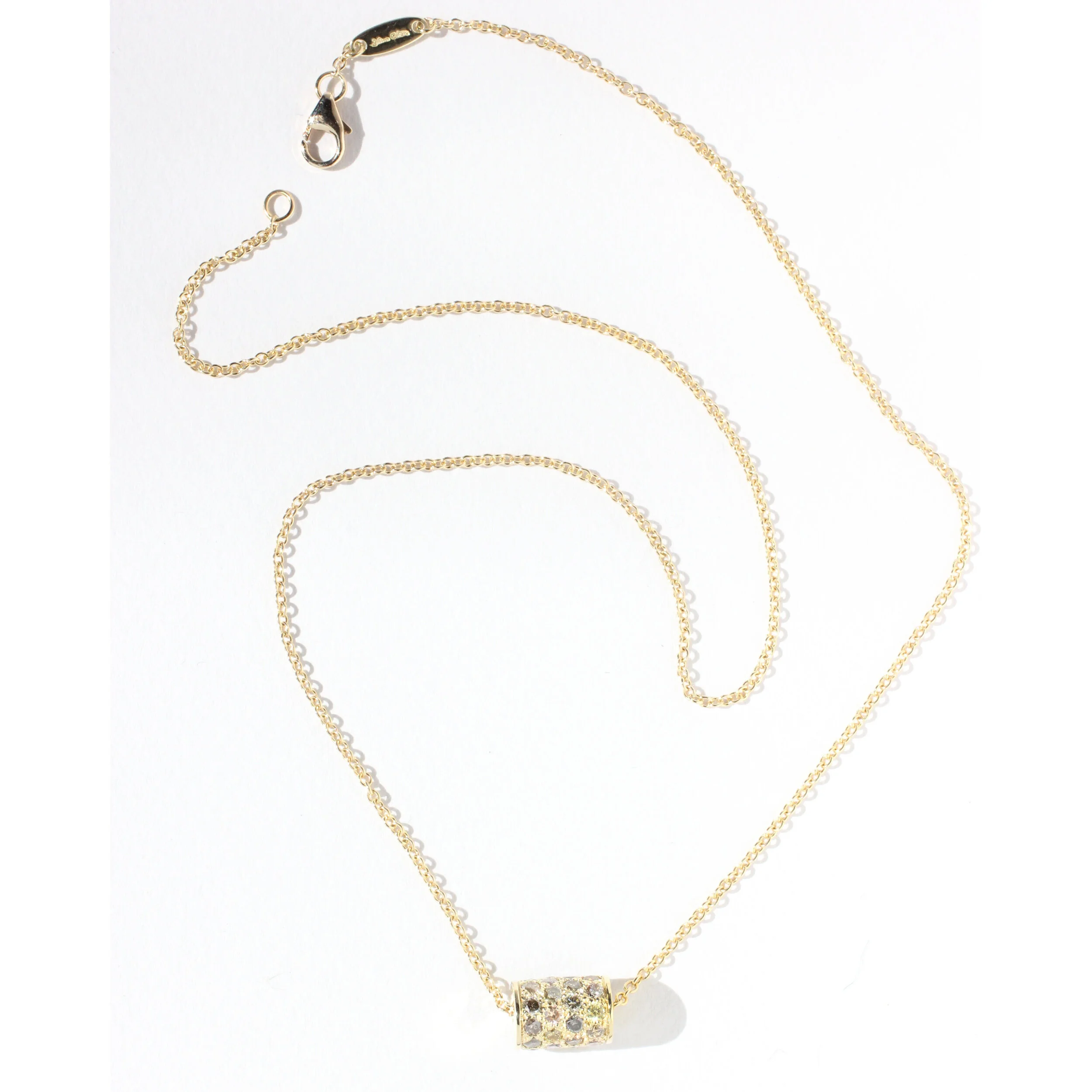 Champagne Diamond Barrel Necklace 