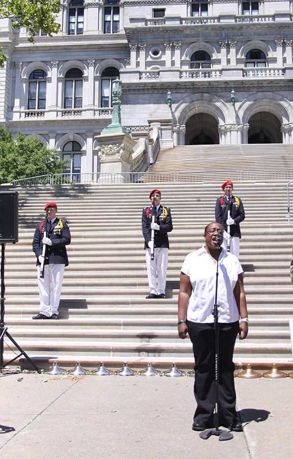 Flame's own Michelle King sang the National Anthem at the ceremony.