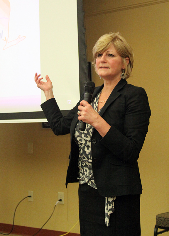 MaryBeth Schneider, Assistant Executive Director for Training and Self-Advocacy, NYSARC, Inc. gives the opening remarks.
