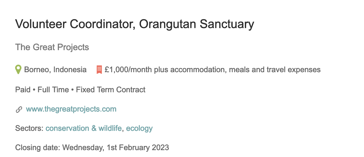 Primate Jobs from around the world — World Ape Fund