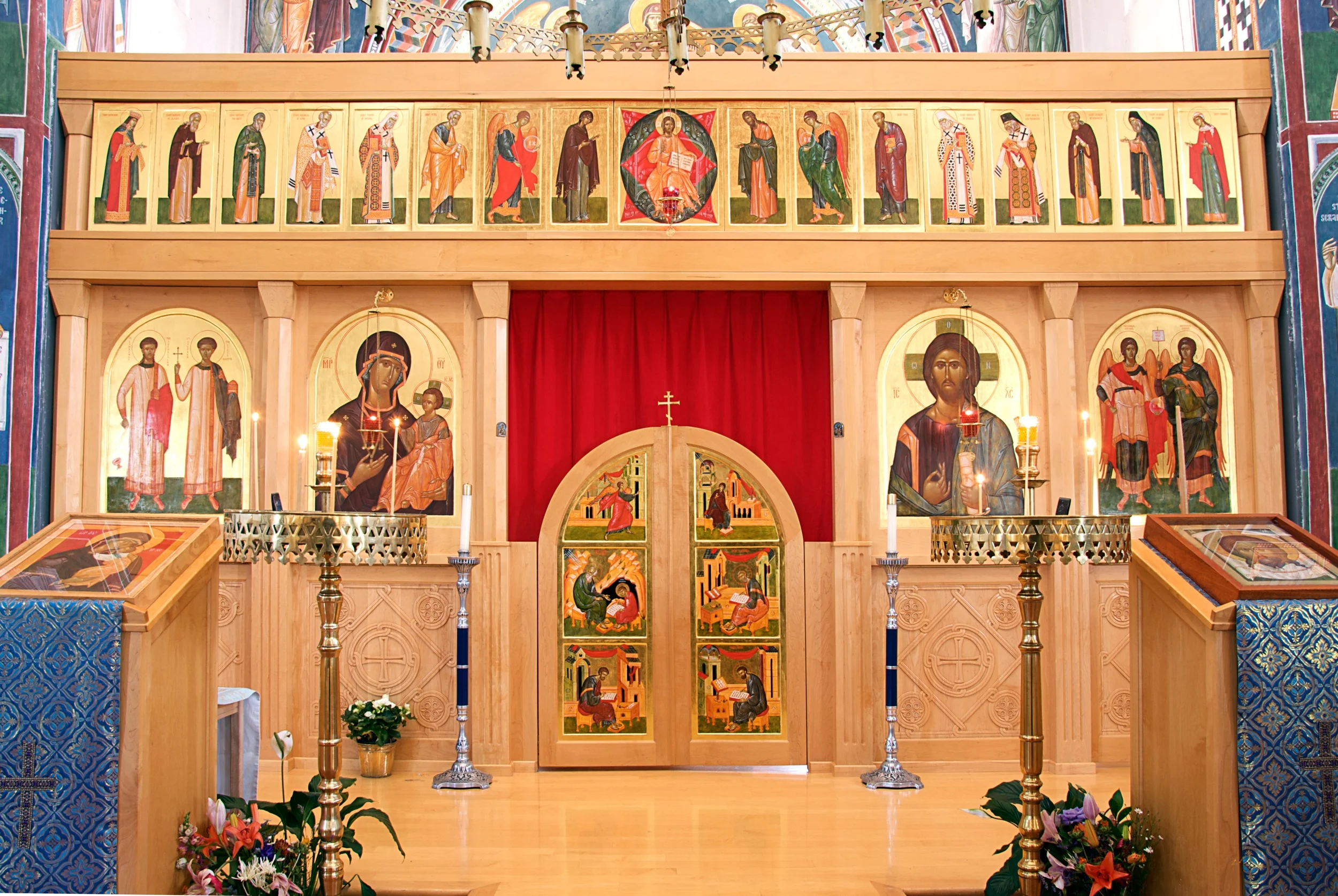 St. Seraphim of Sarov Orthodox Church, Santa Rosa, California: Icon Screen painted 1998-2003