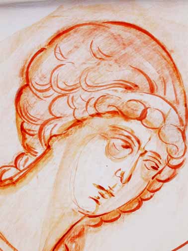 The original drawing done in red ochre.