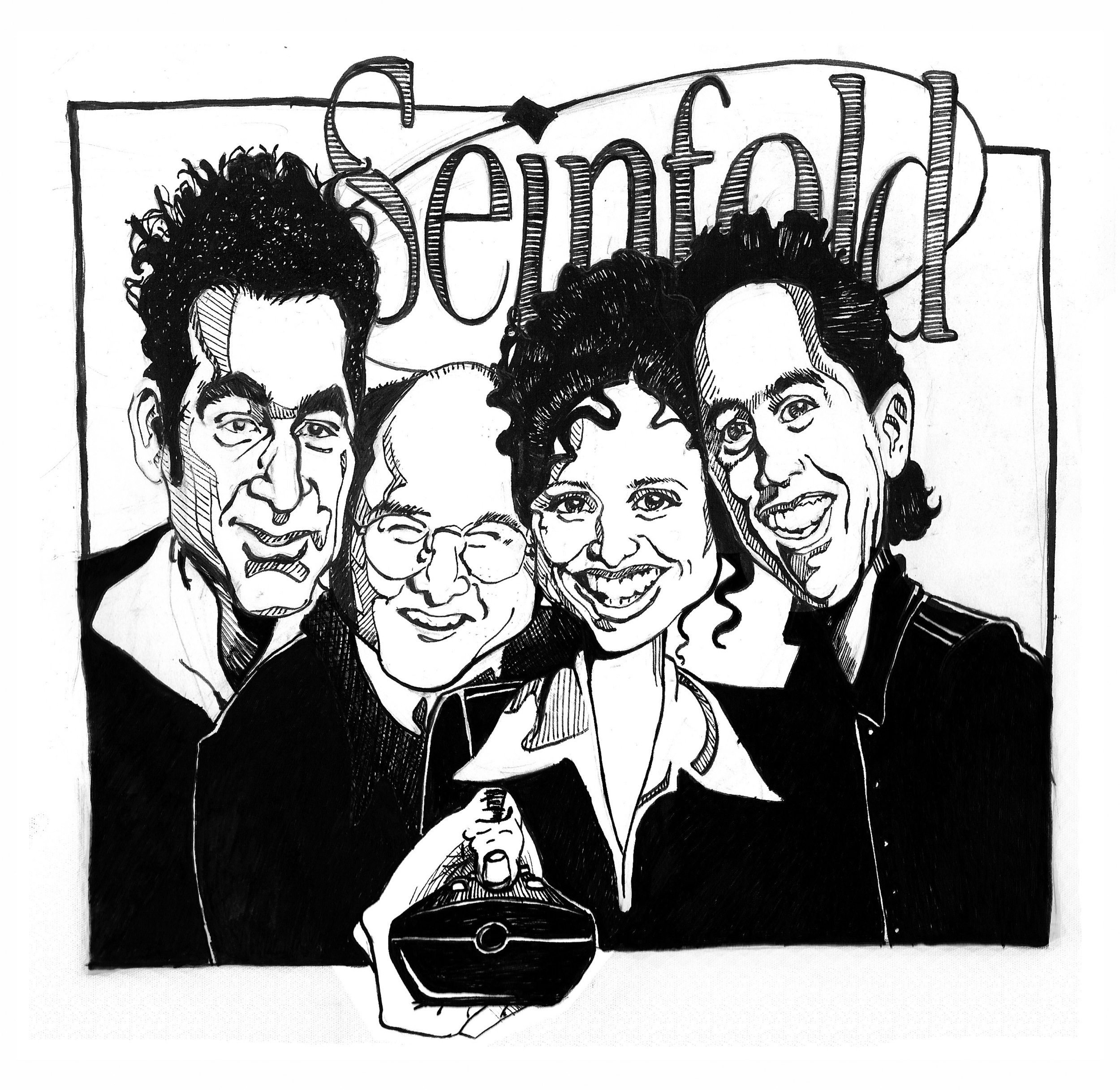 "Seinfeld Caricature" Pen on Paper