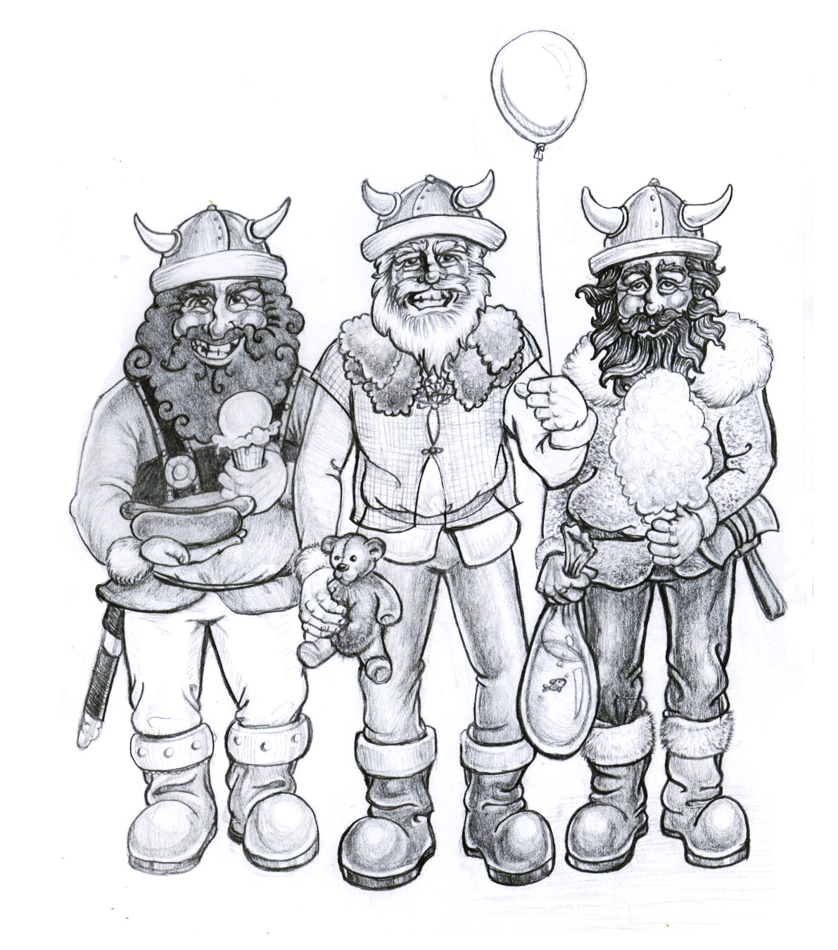 "Vikingfest Illustration" Pencil on Paper