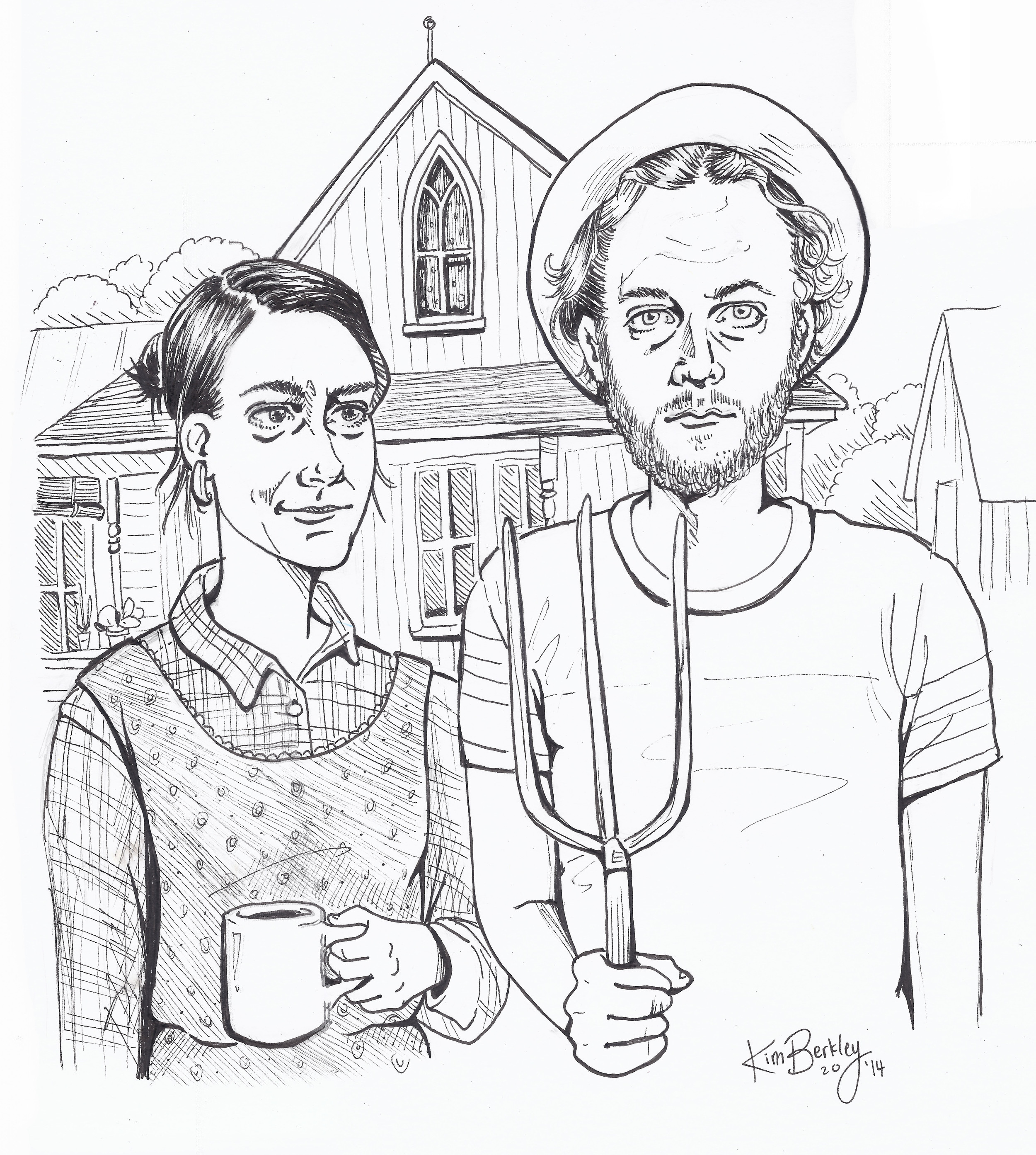 "Portland Gothic " Commission Work - Ink on Paper
