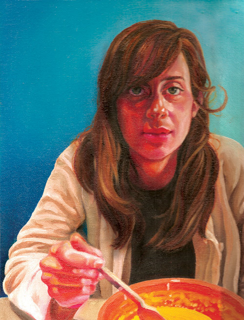 "Camille at Lunch" Oil on Canvas 8.5" x 11" 