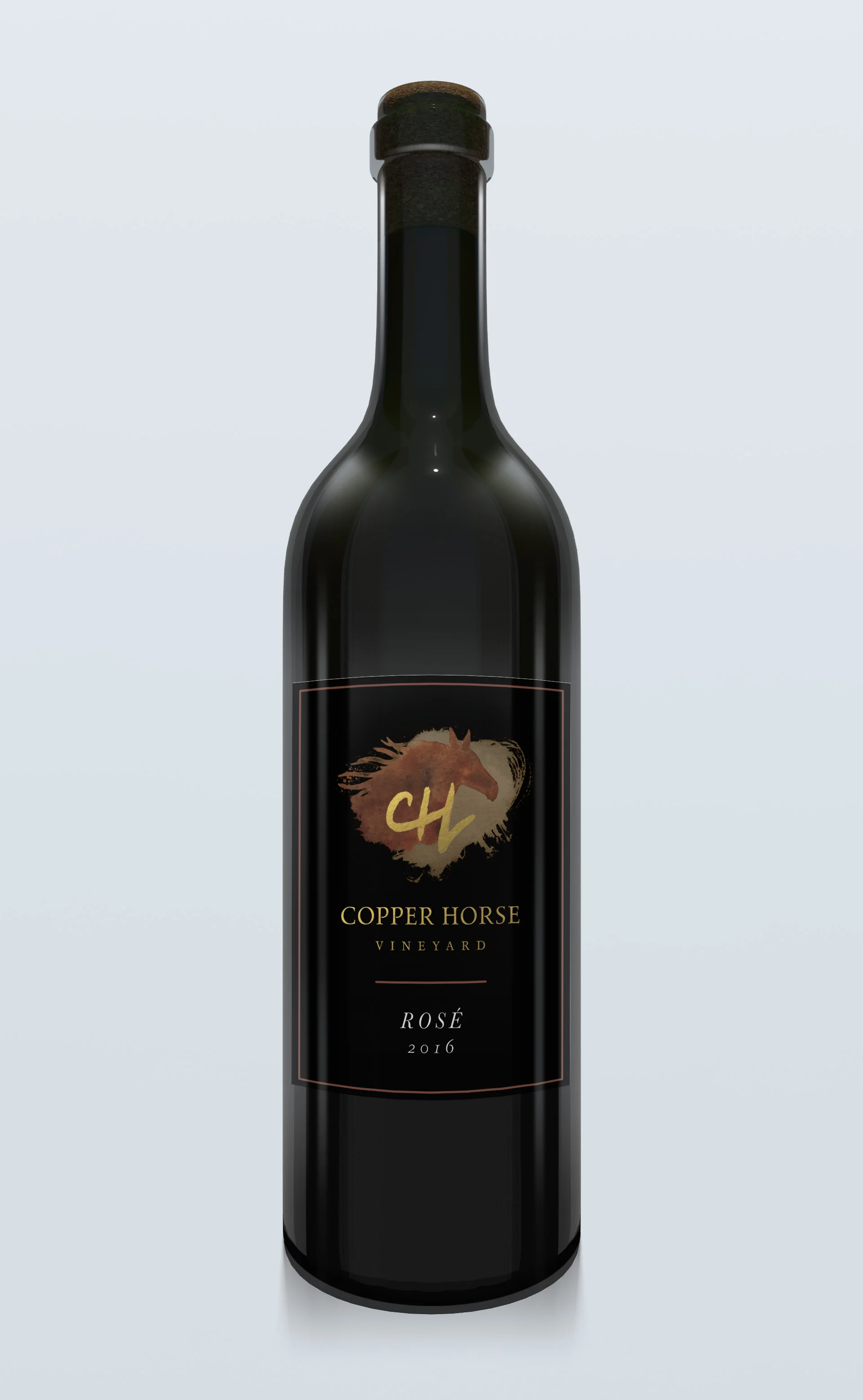 Mock up of the front label on the bottle