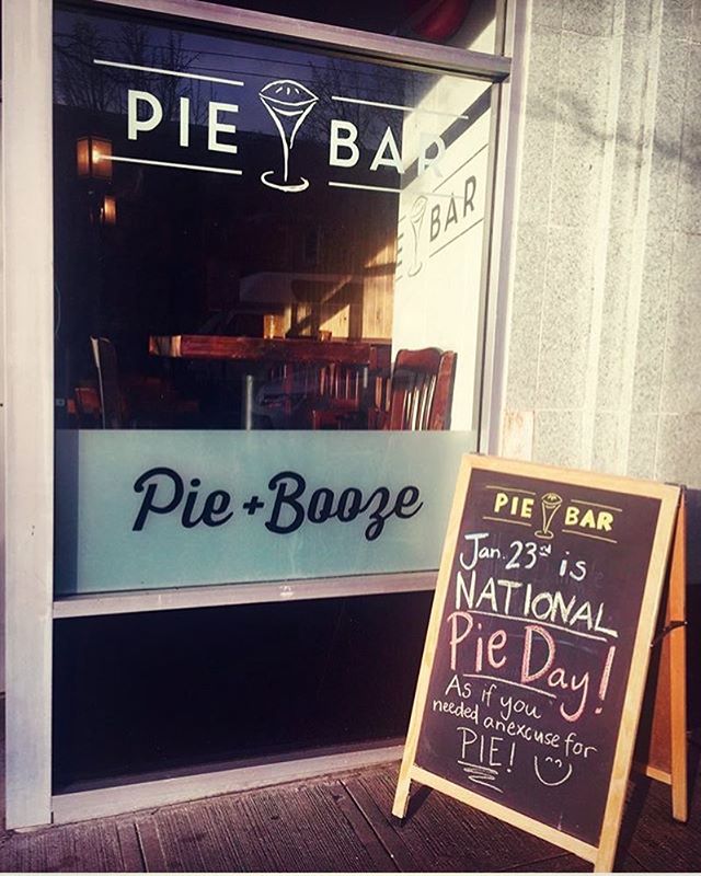 Regram from @piebarballard featuring #ladieswholetter window art collaboration in honor of Pie day!