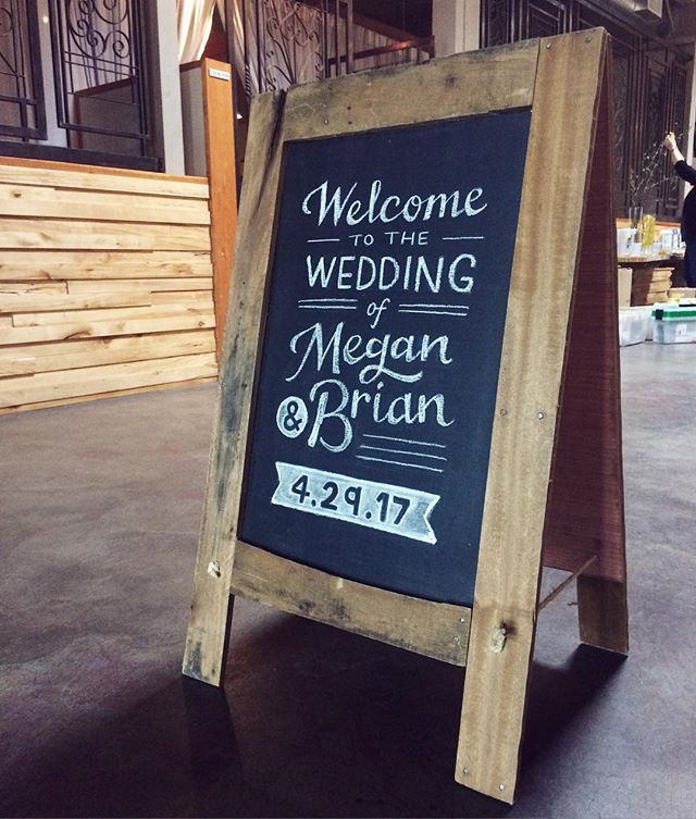 Welcome sign #meganandbrianwedding  #chalksign