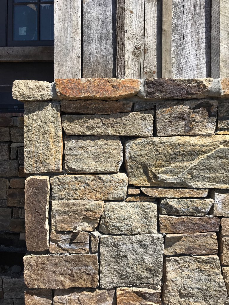 A close-up view of the Elk Stone used on the home. 