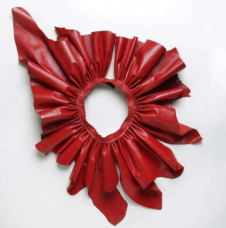 J.Elster Jennifer Elster The Raw Collection Raw Luxury Handmade in NYC J.Elster NYC Jelster Leather the love collection the ruffle in red