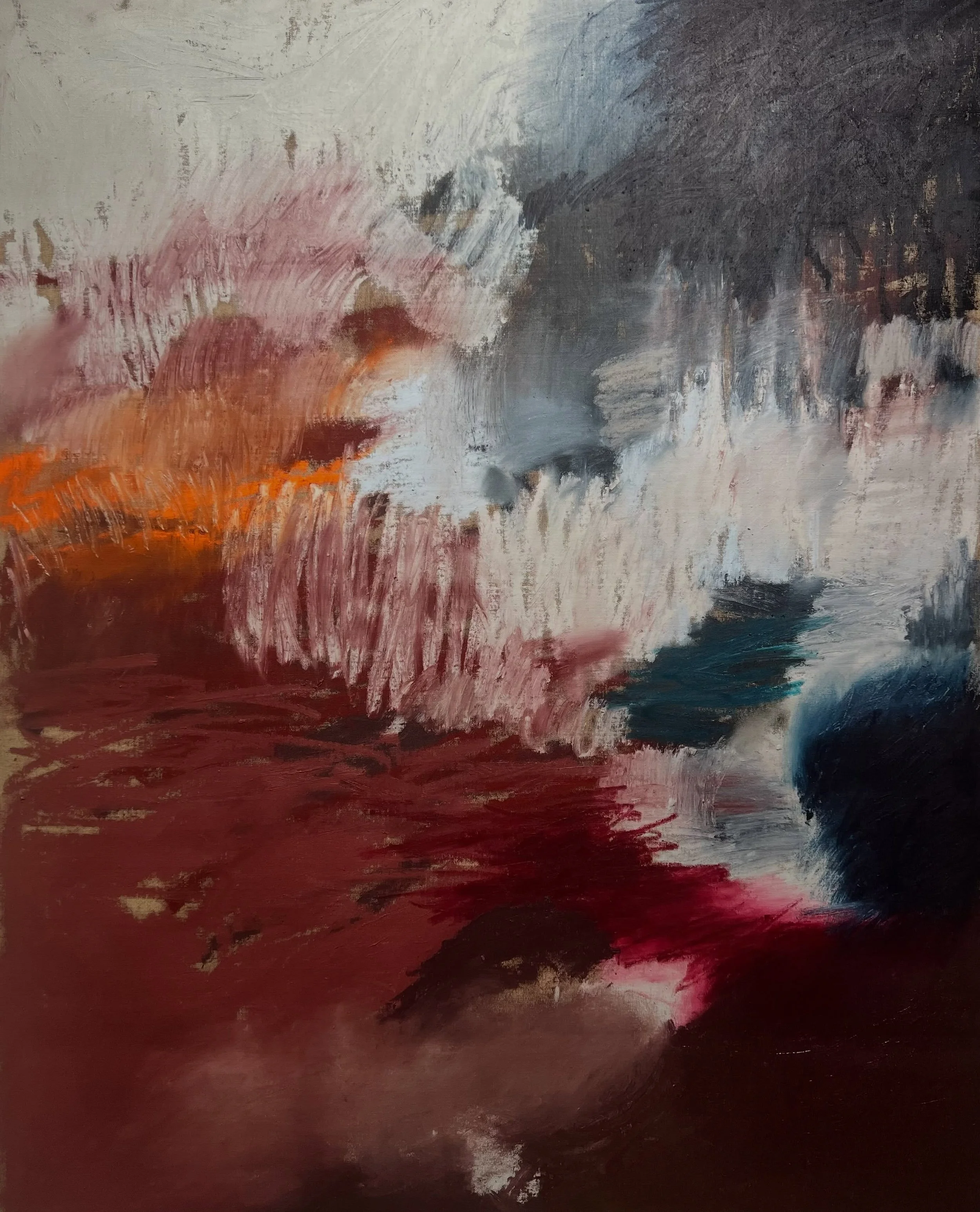 bloom in light bloom in shadow
oil stick on belgian linen
160cm x 130cm unstretched
now up on my website 🧡
