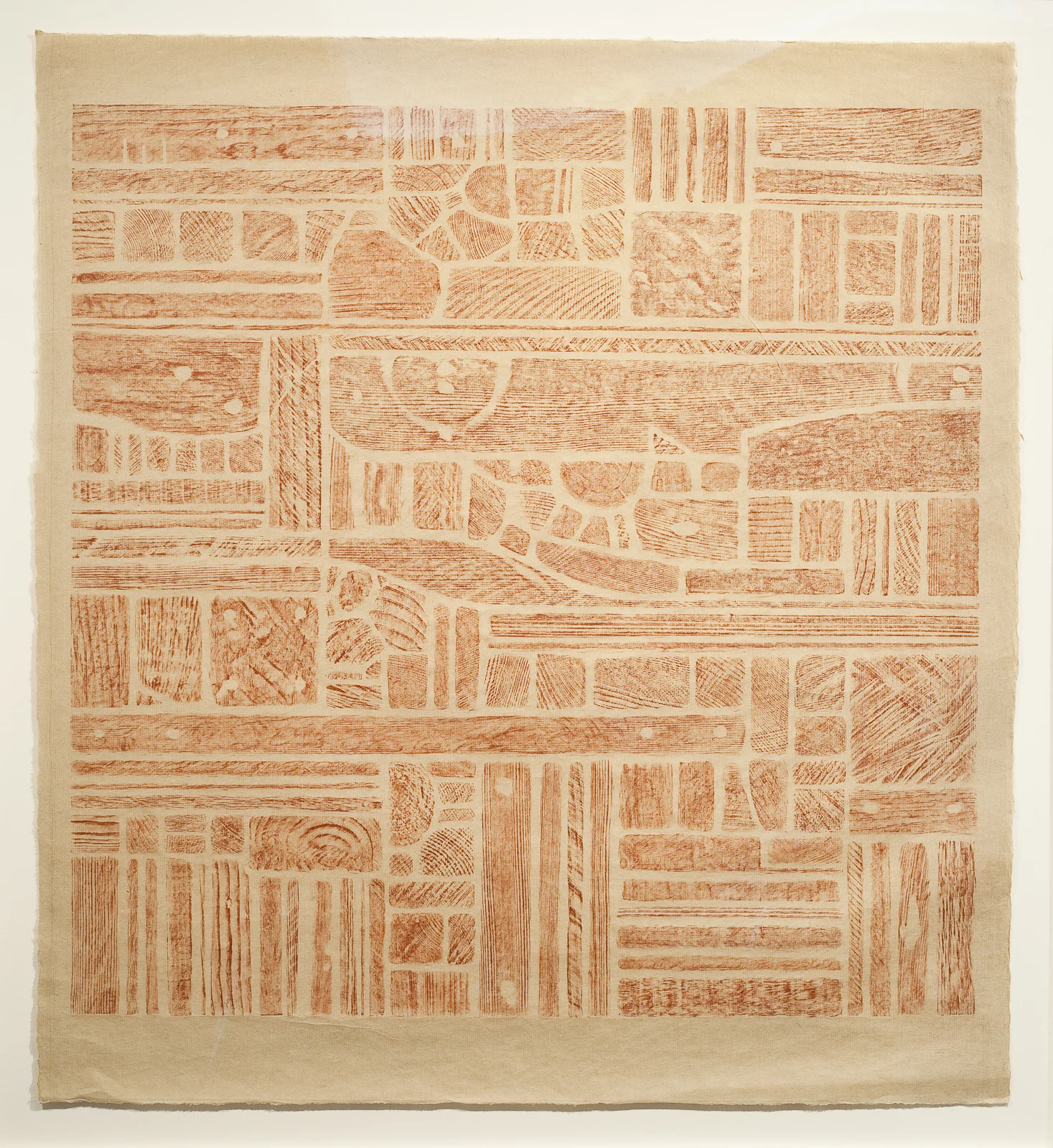 Untitled (red rubbing)