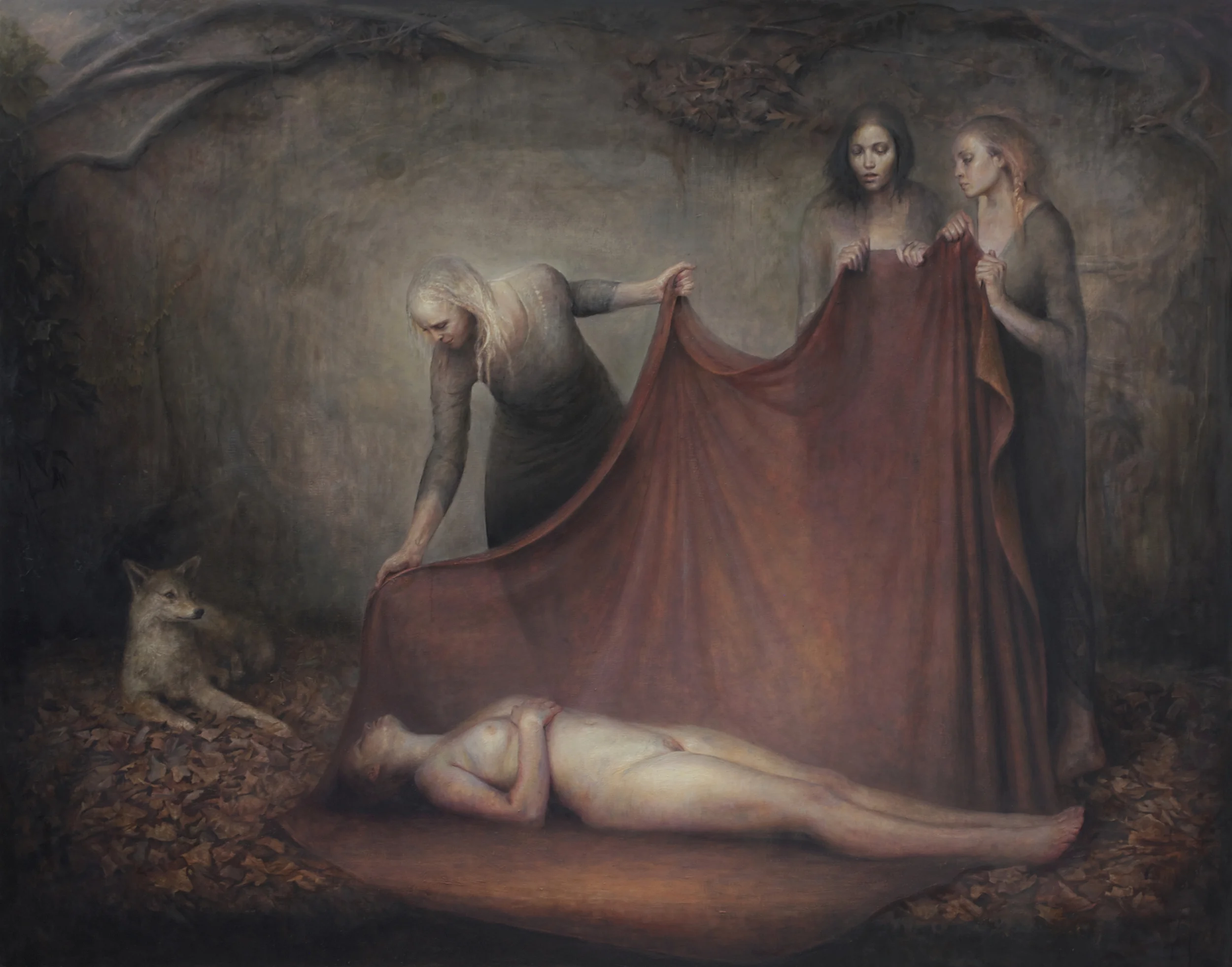 Luke Hillestad, Severed Wing , Oil on Linen, 78 x 99 inches.