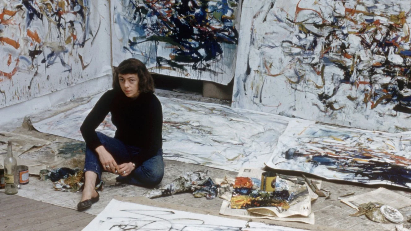 Portrait of American-born painter Joan Mitchell (1925 - 1992) in her studio, Paris, France, September 1956