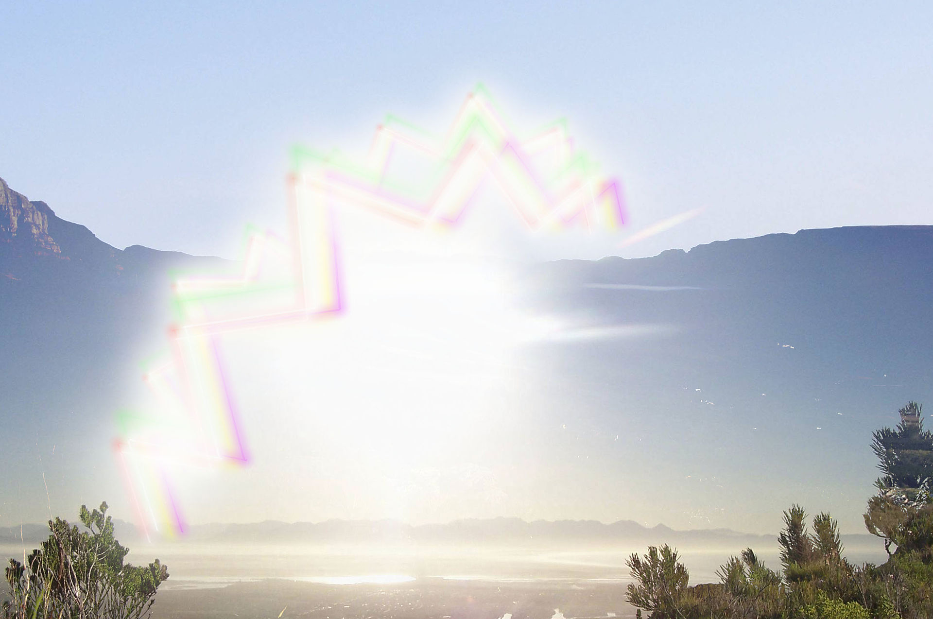This is an approximation of the zig-zag visual disturbance that I experience as a migraine aura. The picture hardly does it justice! In reality it moves and vibrates, expanding and slowly fading away over the course of about 20 minutes.