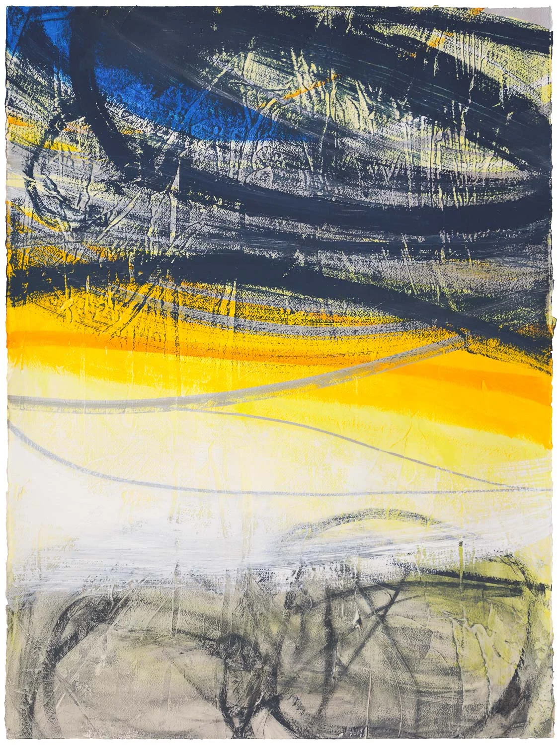 Rocks and Rays 13 , 2016, acrylic and flashe on paper, 30"x22"