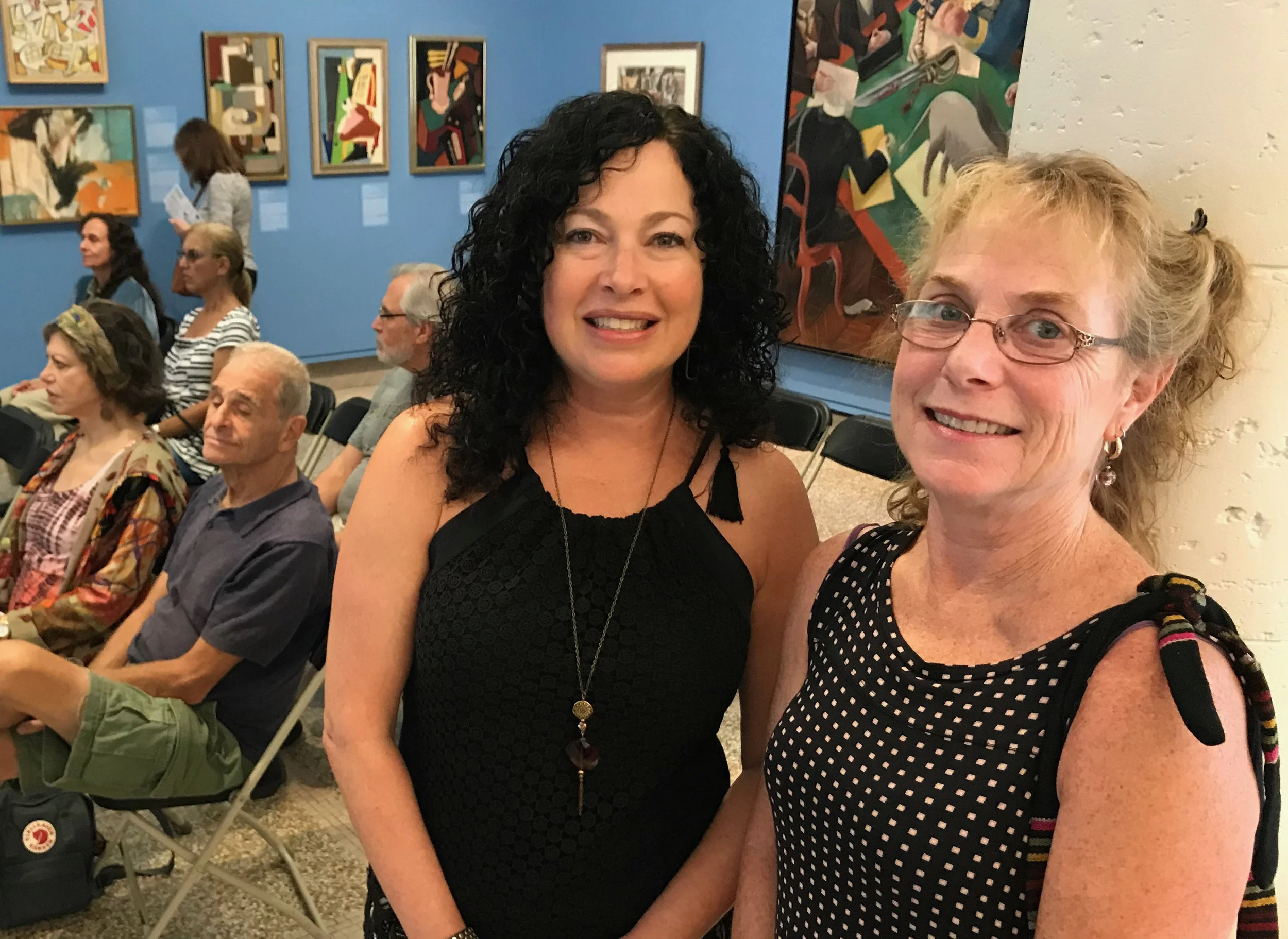 Artist Rachelle Krieger with Heckscher Museum Curator Lisa Chalif