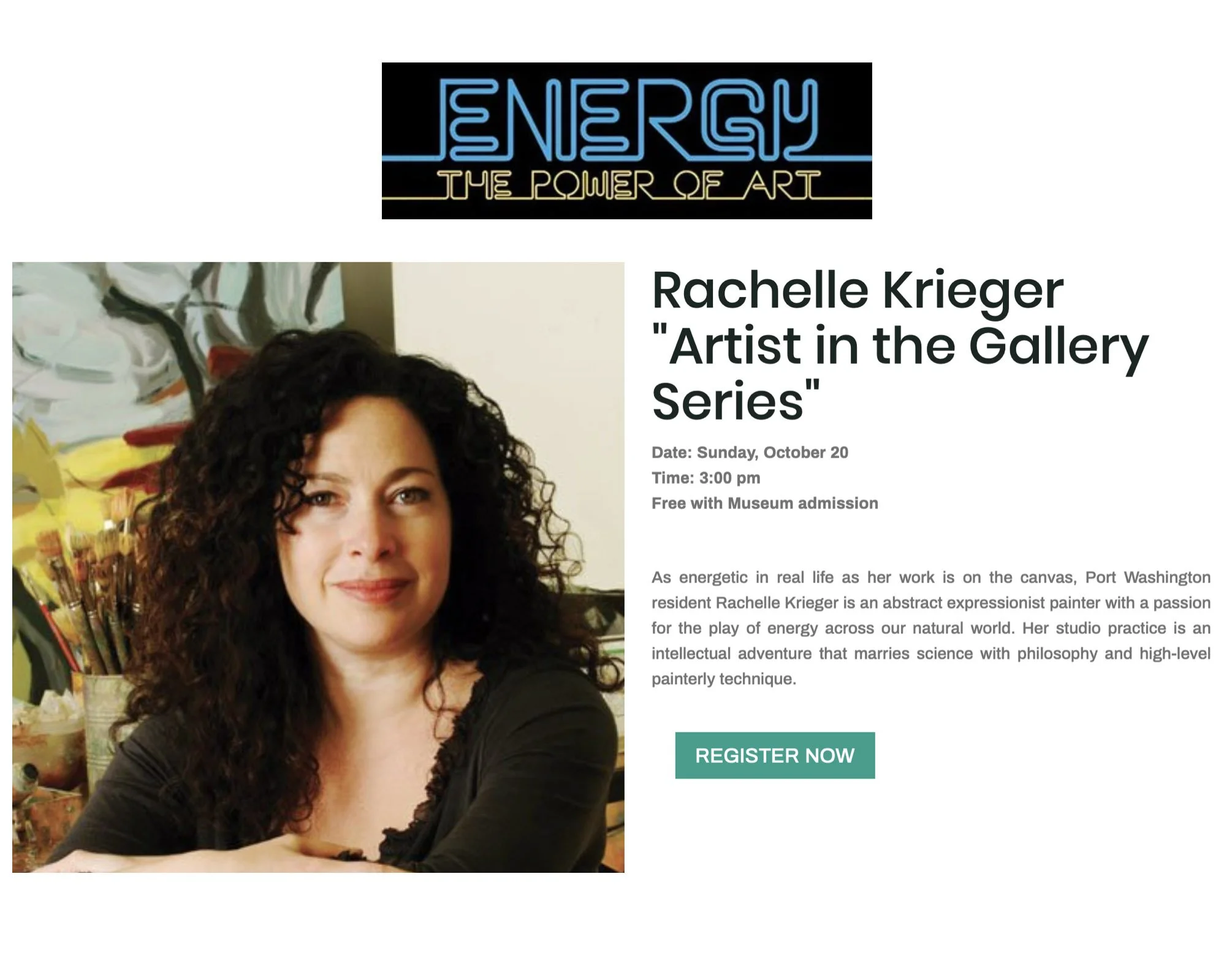 "Artist in the Gallery" Talk – Sunday, Oct 20th, 3pm
