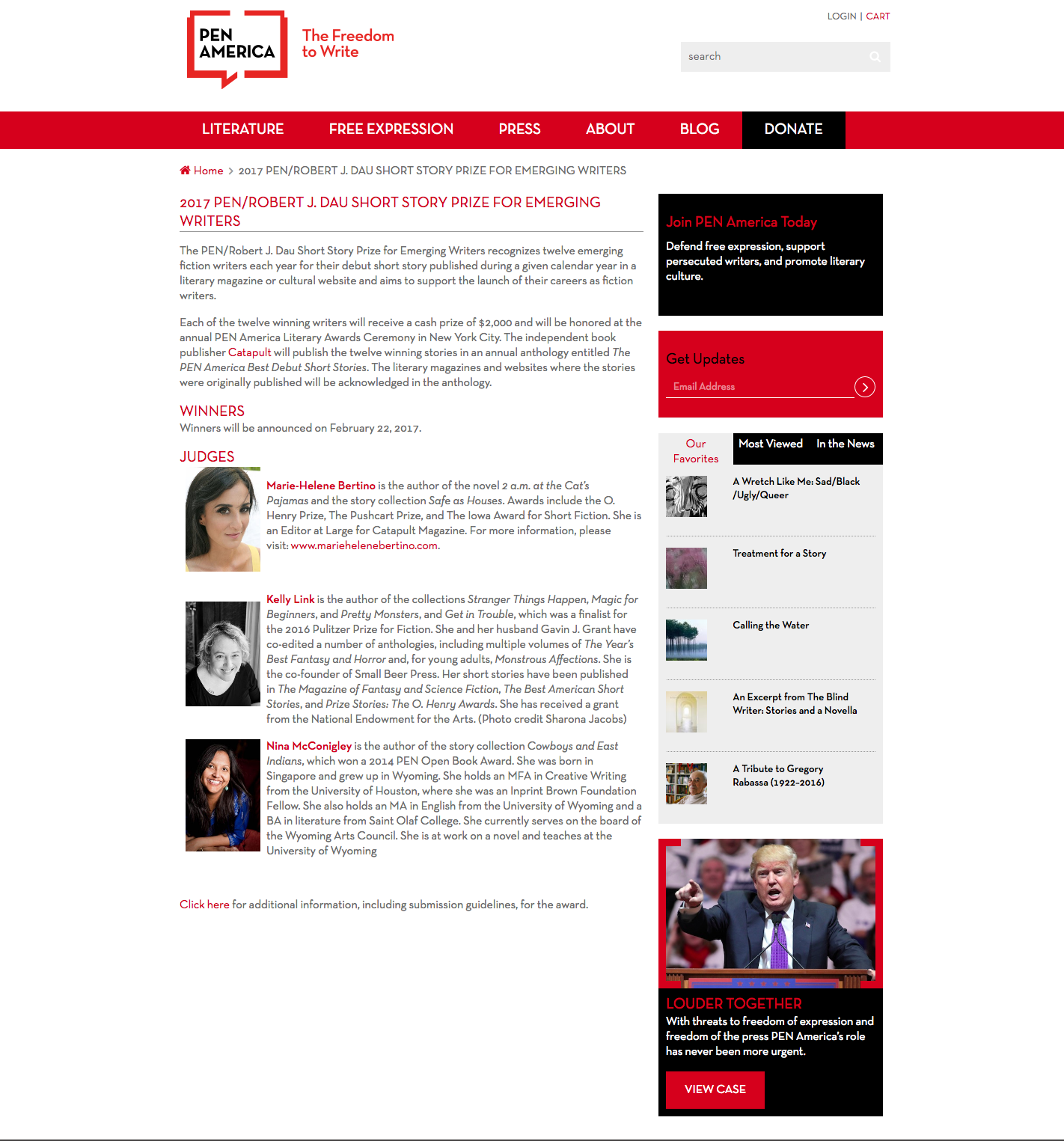 PEN/Robert J. Dau Short Story Prize for Emerging Writers