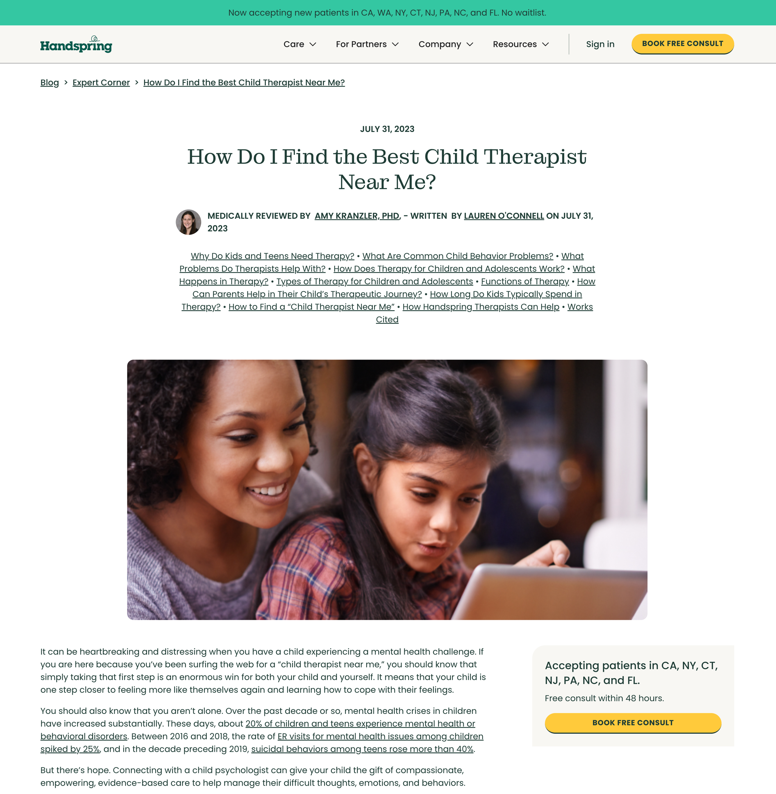 Handspring Health (Pediatric Behavioral Health)