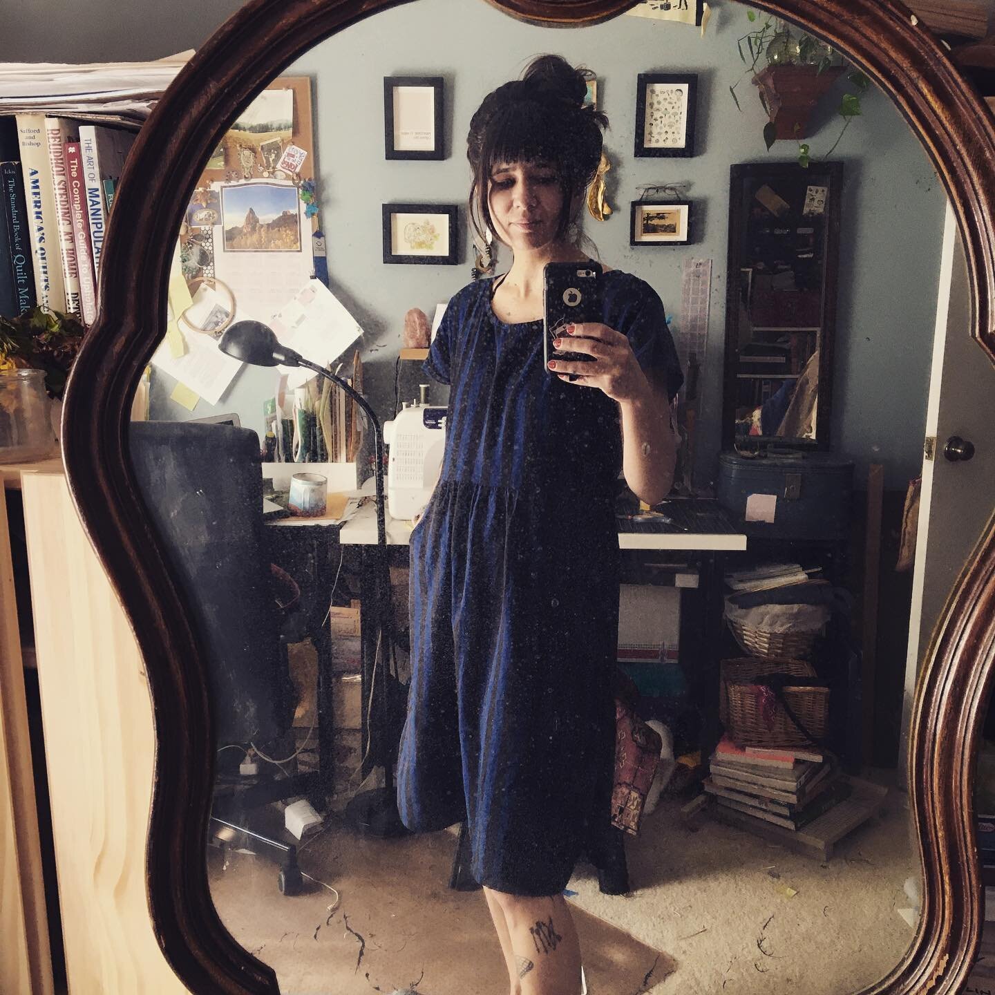 My #memademay is off to a strong start - even if that strong start was 3 different versions of #fendress - including the lil beige cotton wearable muslin. Today I&rsquo;m wearing a boxy-t made from a dress I found in the Asheville bins half a lifetim