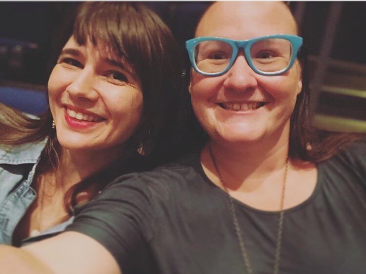 I stole this from @caitzimmerman because we look adorable as we get ready to listen to some #true crime in celebration of the beginning of fall break #crimejunkies #besties #ourfriendshipcoulddrink