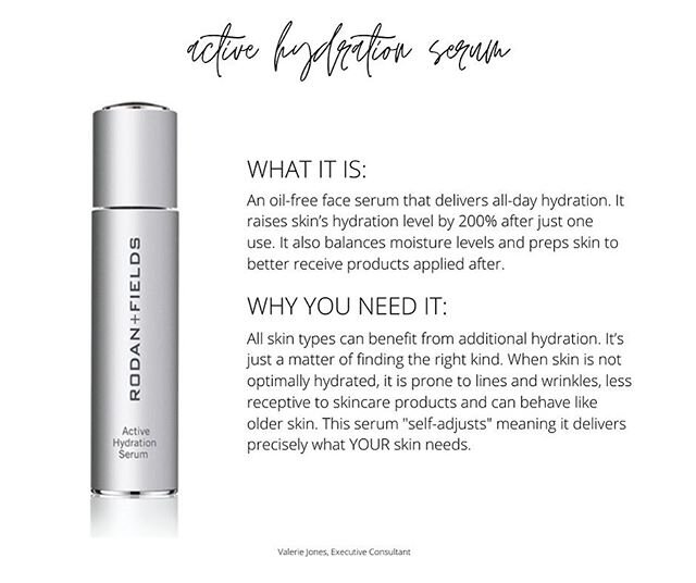 Have you seen this? Active Hydration Serum is one of my absolute favorite products!! ✨ It&rsquo;s a SUPER Serum! A dermatologist-created serum, with super-skin technology, and there&rsquo;s not another product on the market like it. It&rsquo;s instan