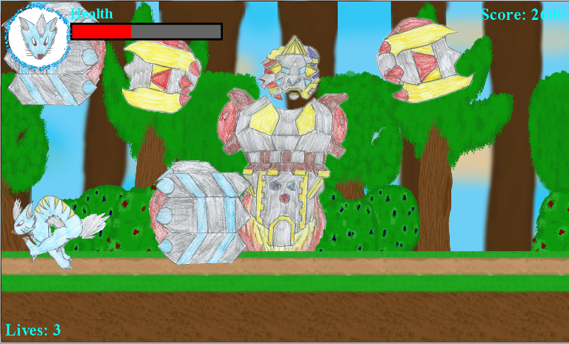 Second form of the boss battle, his quick attacks can be countered by the speed forms dash