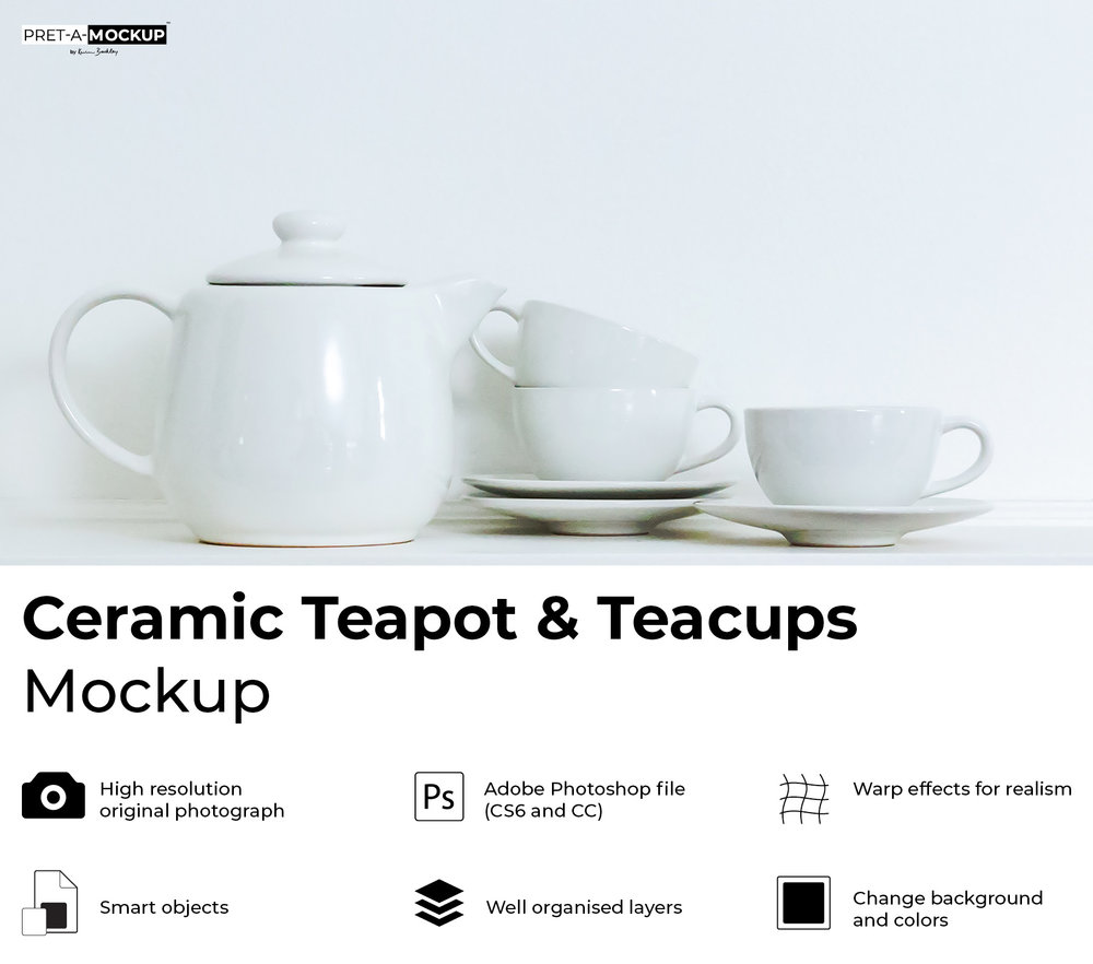 Download Teapot And Teacups Photoshop Mockup Kevin Brackley