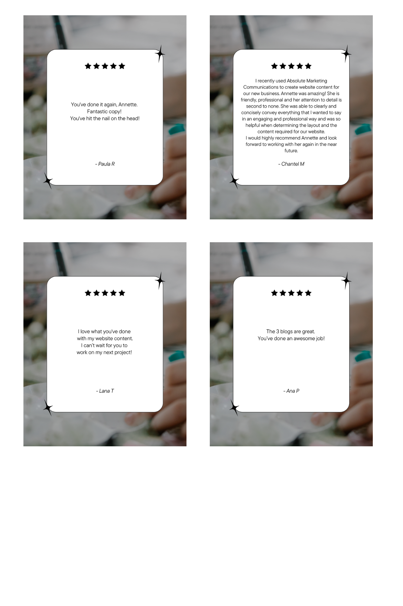 Absolute Marketing Communications Client Testimonials