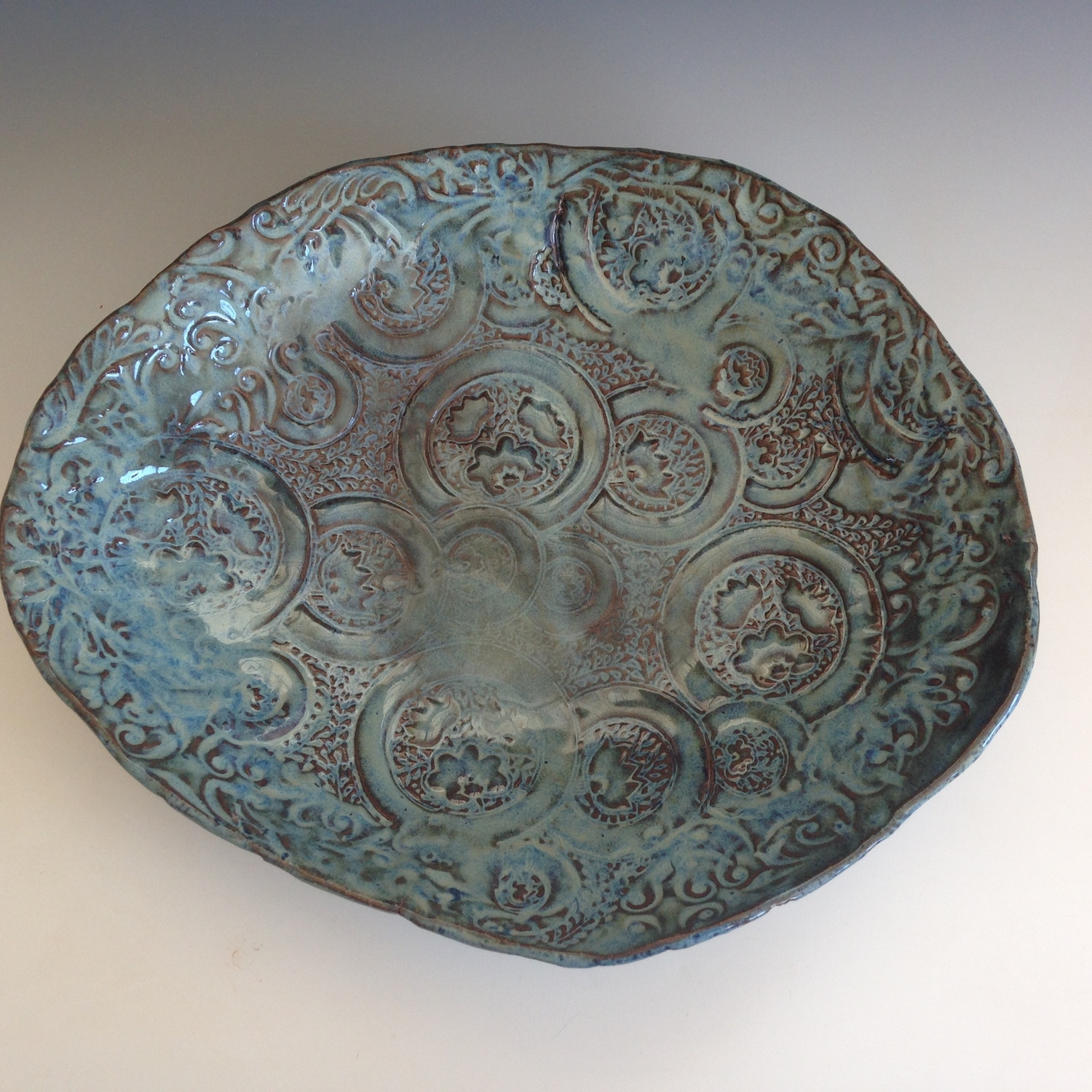 Blue jeans glazed platter